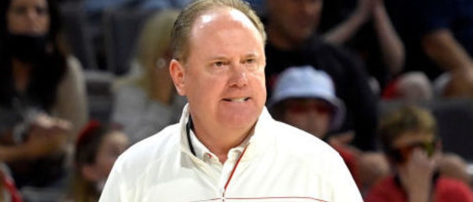 LAS VEGAS, NEVADA - NOVEMBER 24:Head coach Greg Gard of the Wisconsin Badgers watches the action against the St. Mary's Gaels during the championship game of the 2021 Maui Invitational basketball tournament at Michelob ULTRA Arena on November 24, 2021 in Las Vegas, Nevada. (Photo by David Becker/Getty Images)