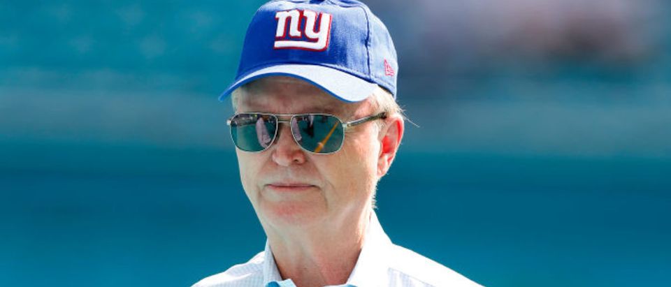 MIAMI GARDENS, FLORIDA - DECEMBER 05: John Mara, CEO, President and Co-owner of the New York Giants, looks on before the game between the New York Giants and the Miami Dolphins at Hard Rock Stadium on December 05, 2021 in Miami Gardens, Florida. (Photo by Michael Reaves/Getty Images)