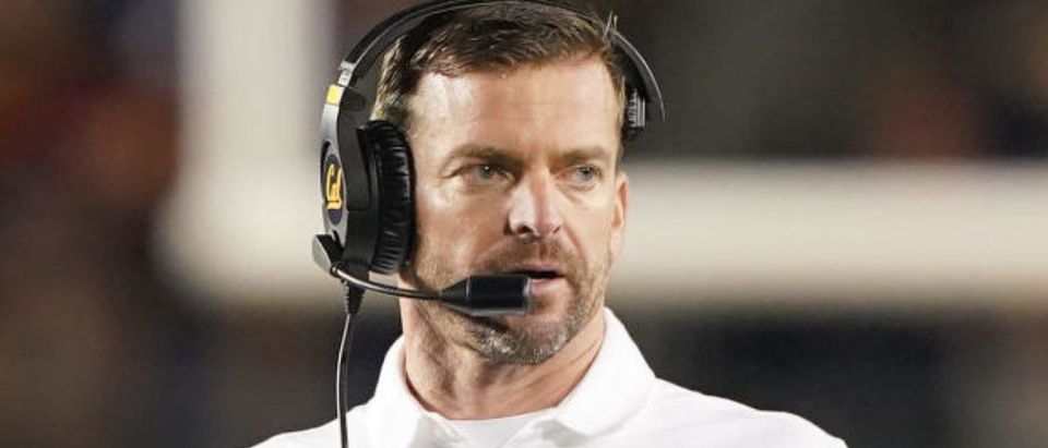 BERKELEY, CALIFORNIA - NOVEMBER 16: Head coach Justin Wilcox of the California Golden Bears looks on from the sidelines against the USC Trojans during the second quarter of an NCAA football game at California Memorial Stadium on November 16, 2019 in Berkeley, California. (Photo by Thearon W. Henderson/Getty Images)