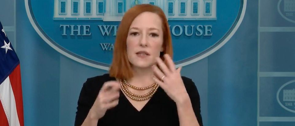 White House press secretary Jen Psaki said the administration is holding briefings for lawmakers regarding Ukraine. (Screenshot White House Press Briefing 1/25/22, YouTube)