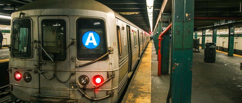 An elderly man was shoved on to the NYC subway tracks on Sunday, and suffered a leg laceration.