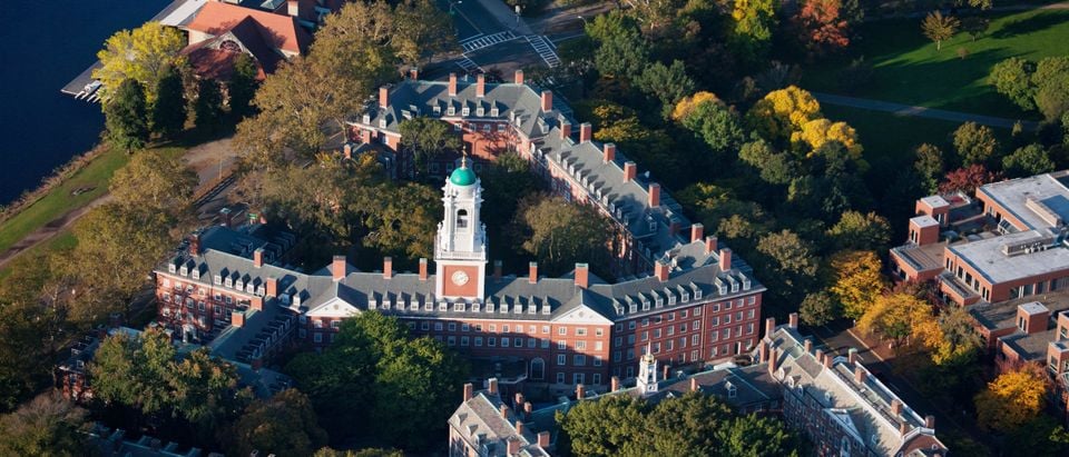 Aerial,View,Of,Harvard,Campus,Featuring,Eliot,House,Clock,Tower
