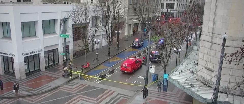 Crime scene in Downtown Seattle