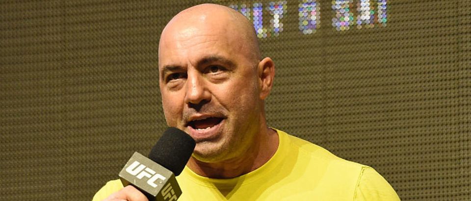 LAS VEGAS, NV - JULY 08: Commentator Joe Rogan speaks during weigh-ins for UFC 200 at T-Mobile Arena on July 8, 2016 in Las Vegas, Nevada. (Photo by Ethan Miller/Getty Images)