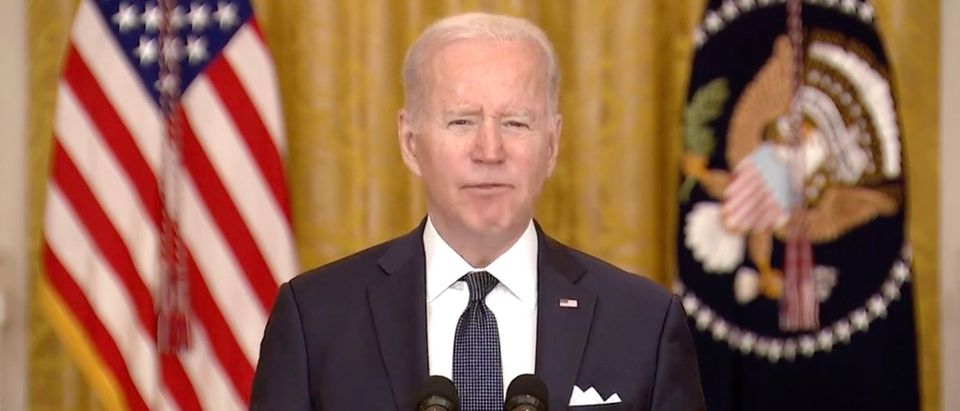 Pres. Joe Biden gave Americans an update on Ukraine-Russia tensions. (Screenshot YouTube, President Joe Biden Gives An Update On Russia-Ukraine Tensions 2/15/22)