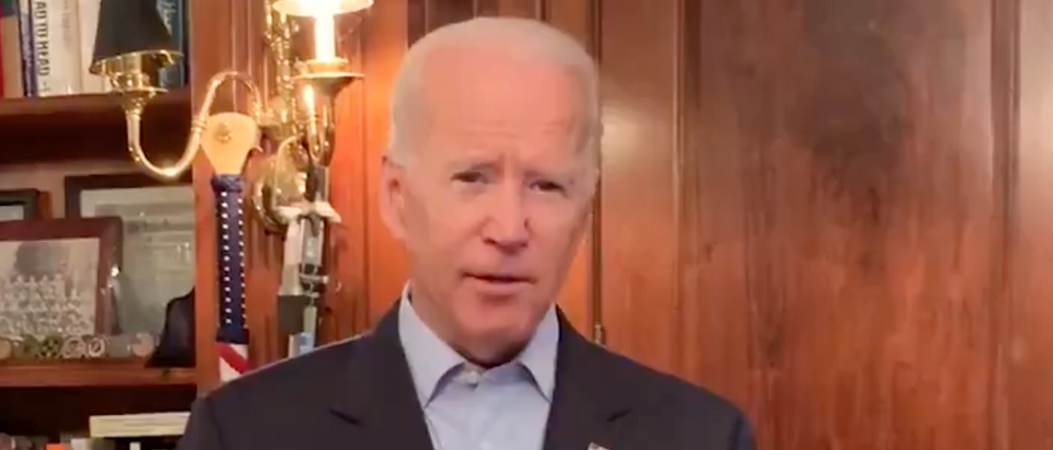 Then presidential candidate Joe Biden gives a fundraising ad [Twitter Screenshot Joe Biden]