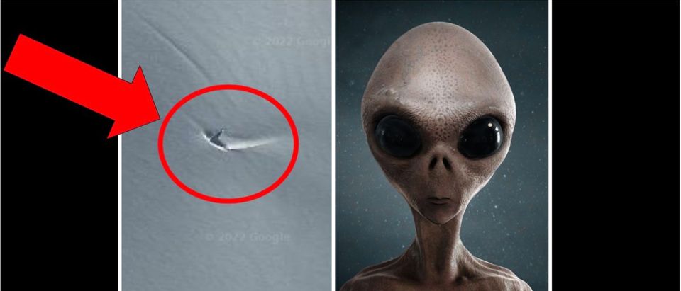 UFO (Credit: Google Maps/https://www.google.com/maps/@-78.8526969,-84.4252006,1194m/data=!3m1!1e3 and Shutterstock/adike)