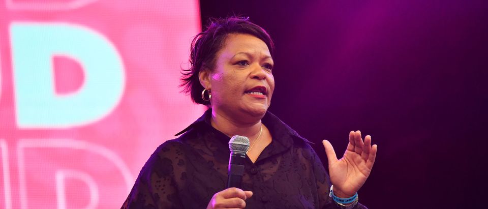 NEW ORLEANS, LOUISIANA - JUNE 26: In this image released on June 26, Mayor LaToya Cantrell speaks onstage at the Evening Concert Series during the 2021 ESSENCE Festival Of Culture presented by Coca-Cola at University of New Orleans in New Orleans, Louisiana. (Photo by Paras Griffin/Getty Images)