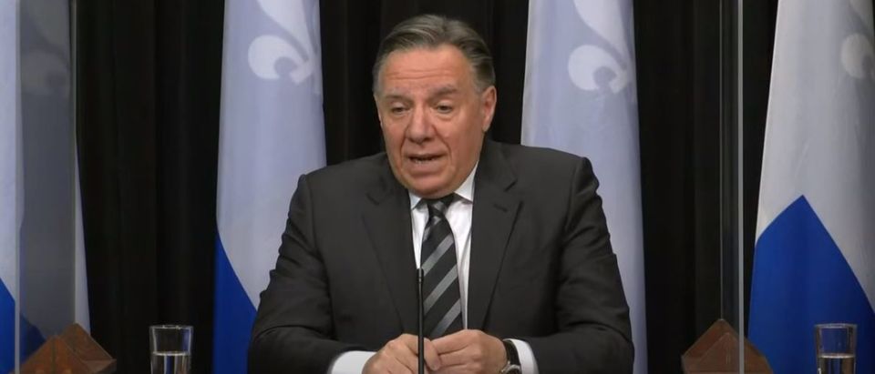 Quebec Premier Francois Legault scraps plans for tax on unvaccinated. (Screenshot/YouTube/Global News)