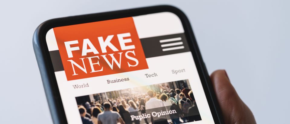 Online fake news alert on cell phone [Shutterstock/r.classen]