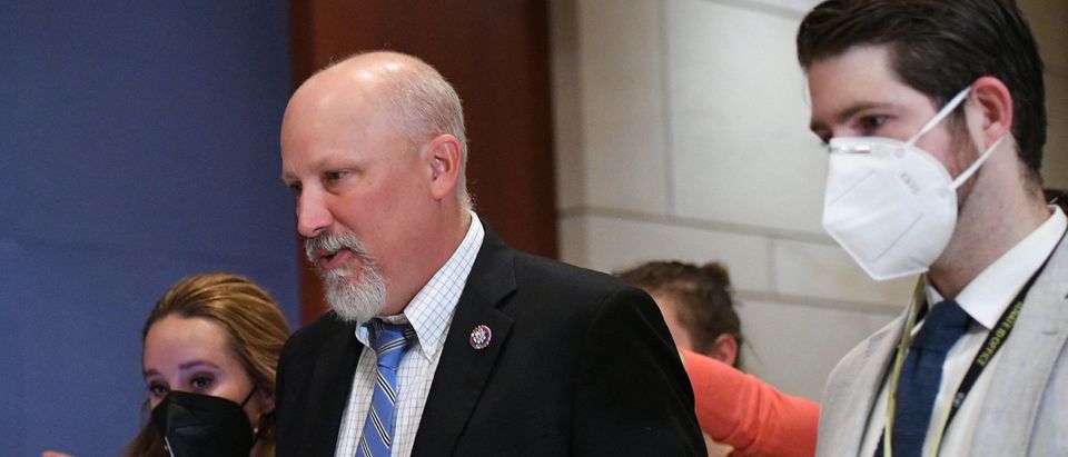 Representative Chip Roy (R-TX) arrives to vote for the new Republican conference chairperson at the US Capitol in Washington, DC on May 14, 2021. (Photo by MANDEL NGAN/AFP via Getty Images)