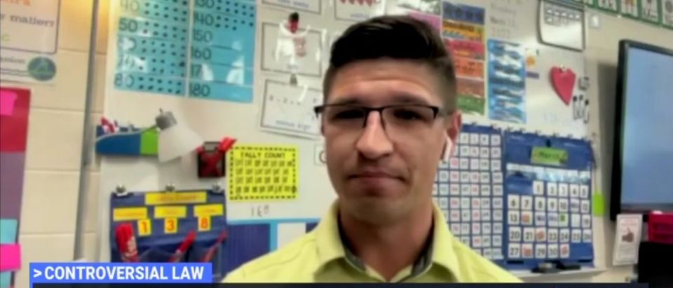 Florida kindergarten teacher Cory Bernaert speaks on Florida's new legislation [Screenshot MSNBC]