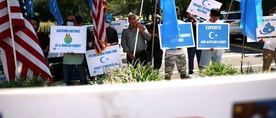 Chinese Ethnic Minority Uyghurs Rally Outside U.S. State Department Calling For Action In Asylum Cases