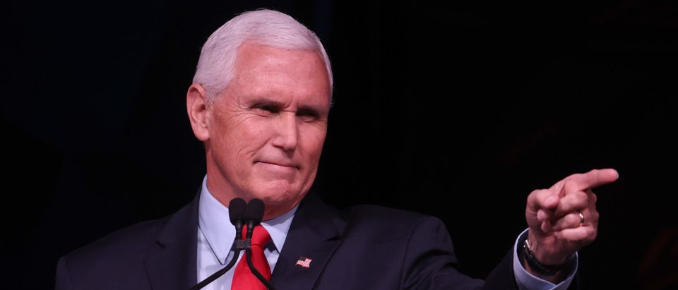 Former Vice President Mike Pence Addresses A Stanford College Republicans Forum