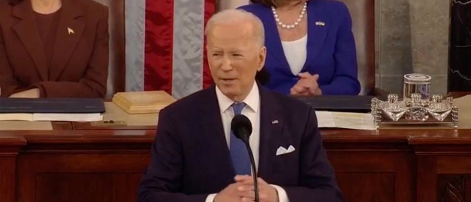Pres. Joe Biden issued a SOTU address. (Screenshot State Of The Union 3/1/22)