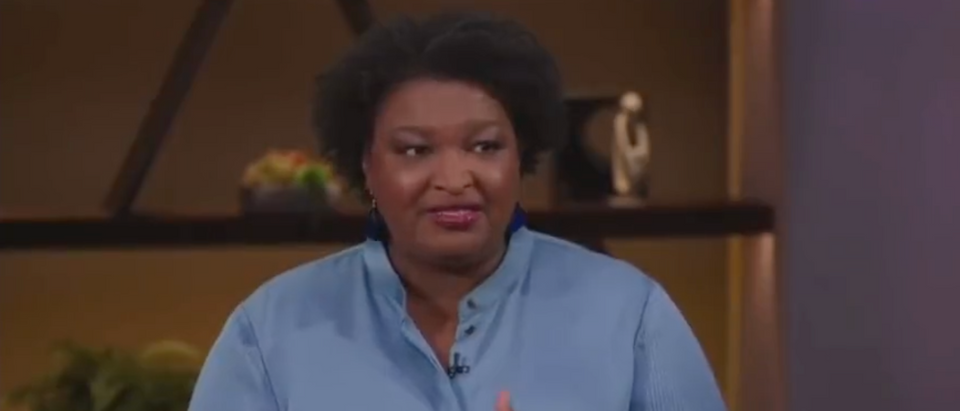 Stacey Abrams speaks on Comedy Central about Ukraine and Voter ID laws [Twitter Screenshot Kelly Loeffler]