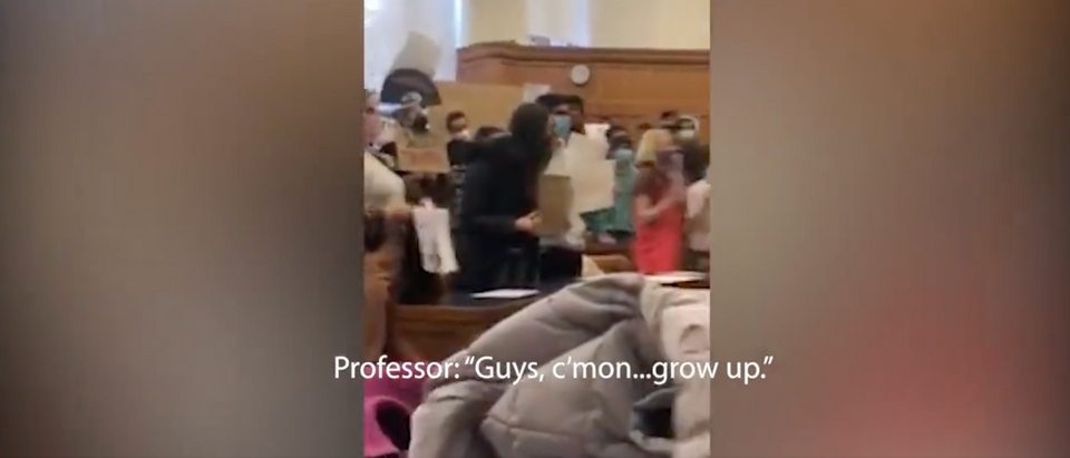 Yale law students shout down two lawyers over free speech [Twitter Screenshot Washington Free Beacon]