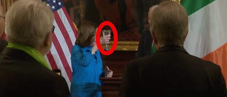 Speaker of the House Nancy Pelosi appears to toast President Joe Biden with a glass of water [Youtube NowThis News]