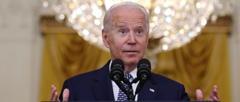 U.S. President Joe Biden answers questions from reporters at the White House in Washington