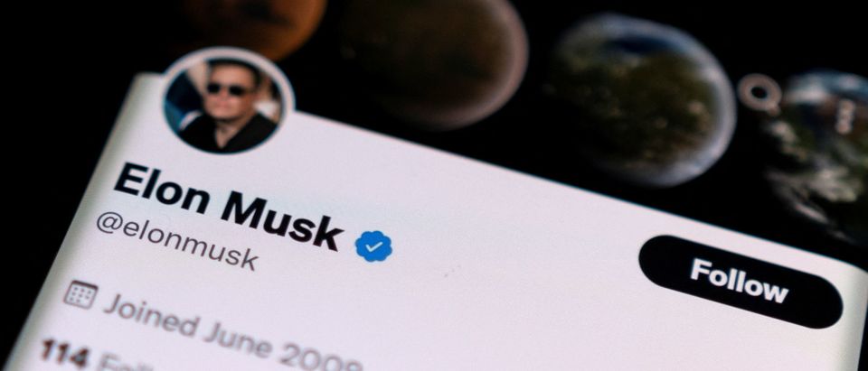 A photo illustration shows Elon Musk's twitter account