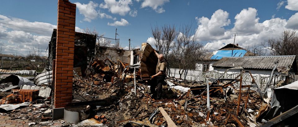 Destroyed homes amid Russia's invasion of Ukraine in Kolychivka