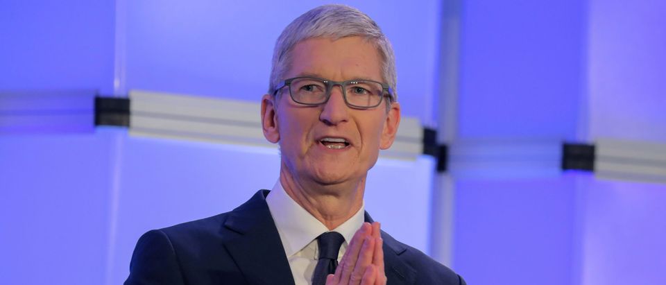 Apple CEO Tim Cook speaks at the ADL's "Never is Now" summit in New York