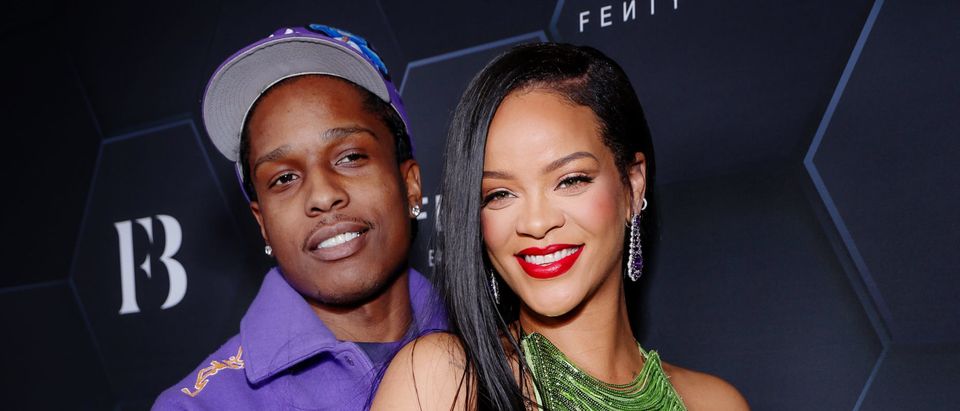 LOS ANGELES, CALIFORNIA - FEBRUARY 11: (L-R) A$AP Rocky and Rihanna celebrate Fenty Beauty &amp; Fenty Skin at Goya Studios on February 11, 2022 in Los Angeles, California. (Photo by Rich Fury/Getty Images for Fenty Beauty &amp; Fenty Skin)
