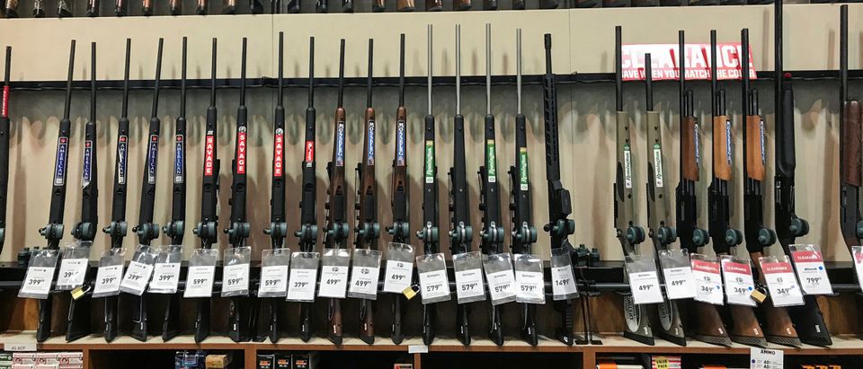 Guns for sale are seen inside of Dick's Sporting Goods store in Stroudsburg, Pennsylvania, U.S., February 28, 2018. (REUTERS/Eduardo Munoz)