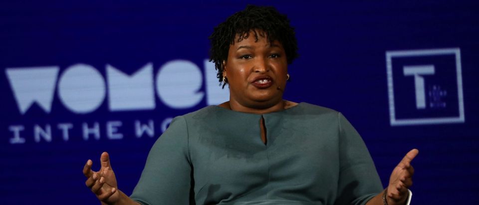Former Georgia Democratic gubernatorial nominee Stacey Abrams speaks on stage at the Women In The World Summit in New York