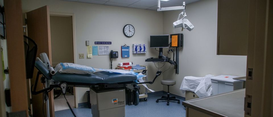 A imaging table inside Missouri's sole abortion clinic in St. Louis