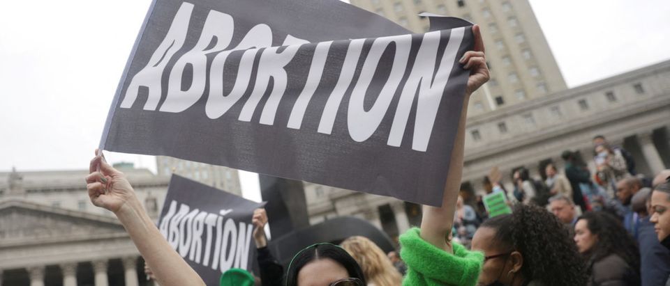 FILE PHOTO: Protest after the leak of a draft majority opinion on Roe v. Wade abortion rights decision, in New York City
