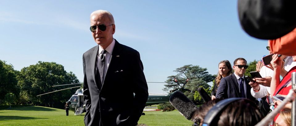 U.S. President Joe Biden walks after speaking to the media as he returns from Wilmington, Delaware, to the White House in Washington, U.S., May 30, 2022. REUTERS/Joshua Roberts
