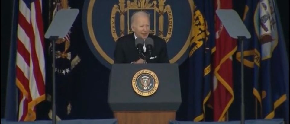 President Joe Biden at U.S. Naval Academy