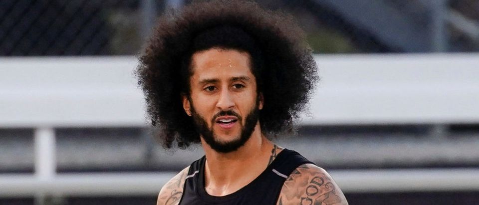 Colin Kaepernick is seen at a special training event created by Kaepernick to provide greater access to scouts, the media, and the public, at Charles. R. Drew High School in Riverdale, Georgia, U.S., November 16, 2019. REUTERS/Elijah Nouvelage