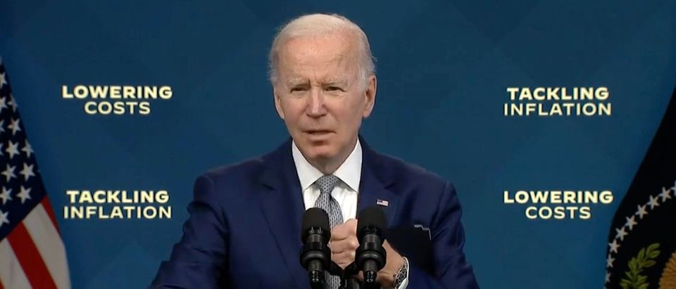 Pres. Biden said Tuesday that his policies help fight inflation. (Screenshot YouTube, President Joe Biden Delivers Remarks On Inflation 5/10/22)