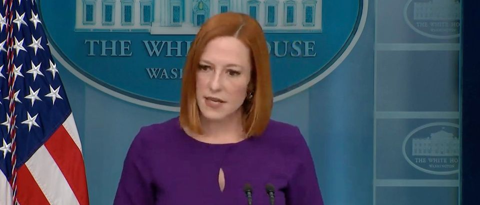 White House press secretary Jen Psaki said they continue to encourage people protesting outside justices' homes. (Screenshot YouTube, President Joe Biden Meets With Italian Prime Minister Mario Draghi 5/10/22)