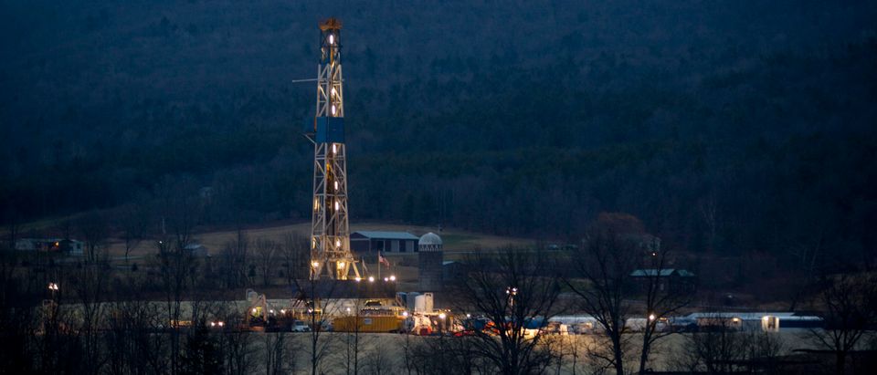 A natural gas well is drilled near Canton, in Bradford County, Pennsylvania