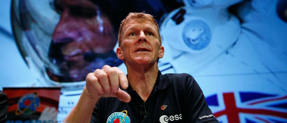 British astronaut Tim Peake speaks during a news conference at the Science Museum in London