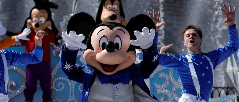 Disney character Mickey Mouse attends the 25th anniversary of Disneyland Paris at the park, in Marne-la-Vallee, near Paris