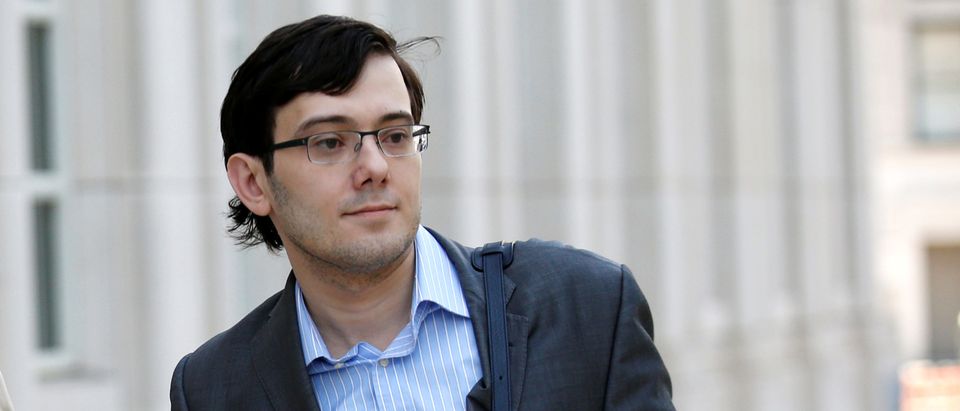 Martin Shkreli, former chief executive officer of Turing Pharmaceuticals and KaloBios Pharmaceuticals Inc, arrives for his trial at U.S. Federal Court in Brooklyn, New York