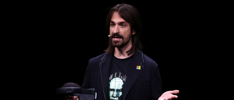 Microsoft's Alex Kipman, the man responsible for the HoloLens augmented reality device, presents the HoloLens 2 ahead of the Mobile World Congress in Barcelona