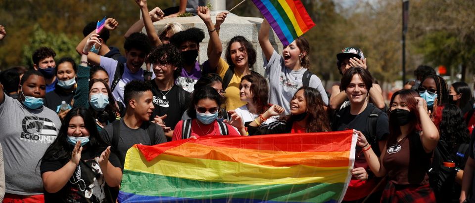 Students walk out of school to protest law known as "Don't say gay bill