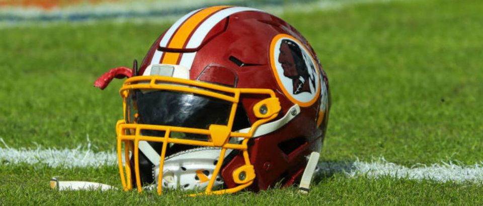 JACKSONVILLE, FL - DECEMBER 16: A Washington Redskins helmet is seen before the game against the Jacksonville Jaguars at TIAA Bank Field on December 16, 2018 in Jacksonville, Florida. (Photo by Sam Greenwood/Getty Images)
