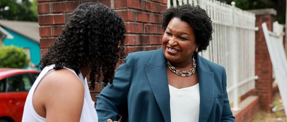 Georgia Gubernatorial Candidate Stacey Abrams Holds Press Conference On Election Day