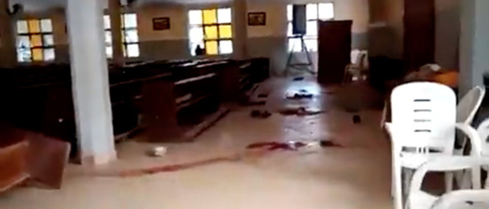 Gunmen opened fire at a Nigerian Catholic Church, killing dozens [Twitter Screenshot Reuters]