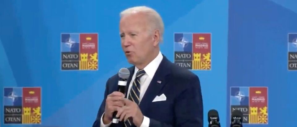Pres. Joe Biden says he thinks there should be a filibuster carve-out for abortion legislation. (Screenshot YouTube, President Joe Biden Holds A Press Conference In Madrid, Spain 6/30/22)