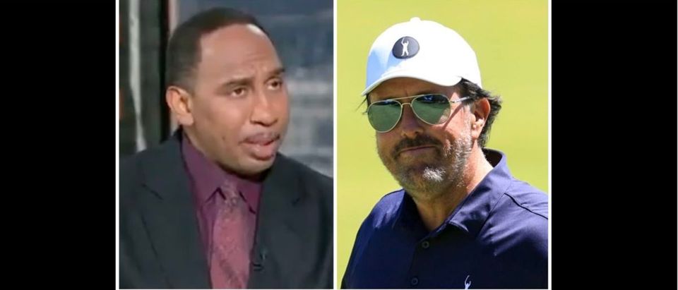 Stephen A. Smith (Credit: Screenshot/Instagram Video https://www.instagram.com/p/Ce1eUeQpTa3/ and Aaron Doster-USA TODAY Sports via Reuters)