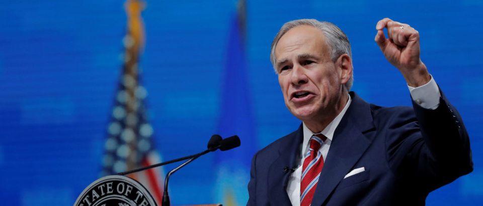 Texas Governor Greg Abbott speaks at the annual NRA convention in Dallas, Texas