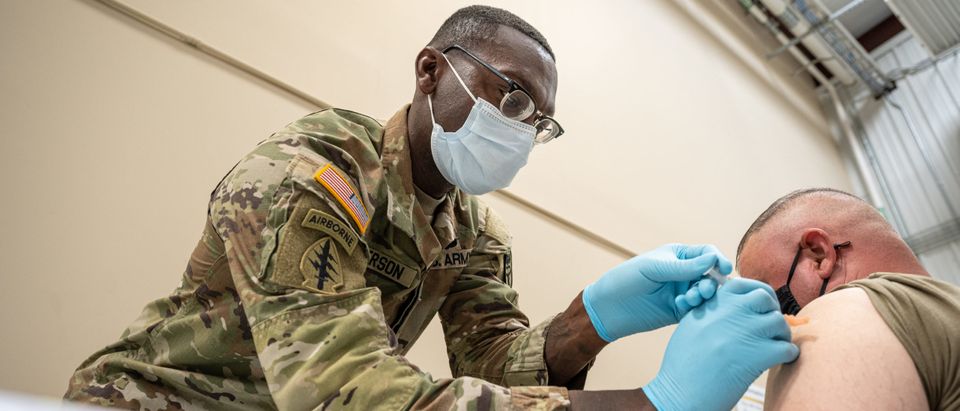 U.S. Military Members Receive COVID-19 Vaccinations At Fort Knox