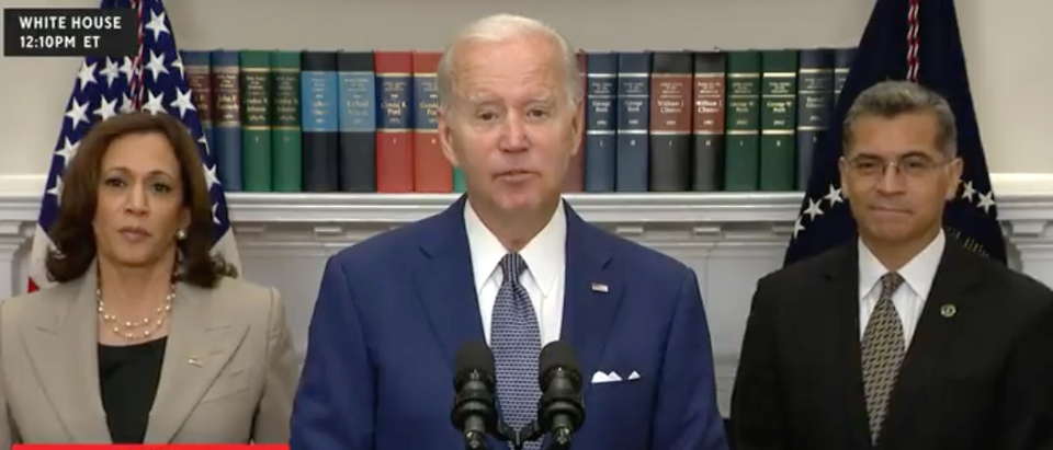 President Joe Biden accidentally repeats the teleprompter instructions while speaking Friday [Twitter Screenshot Greg Price]